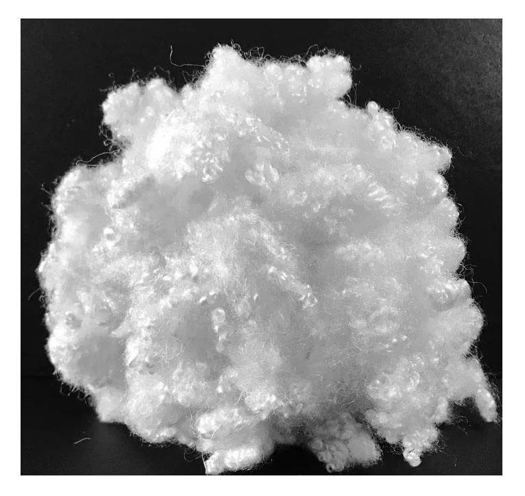 रिसायकल गरिएको एक्रिलिक सेतो स्टेपल फाइबर 3D/7D/15D 32mm/51mm/64mm खोक्रो संयुग्मित सिलिकनाइज्ड तकियाको लागि